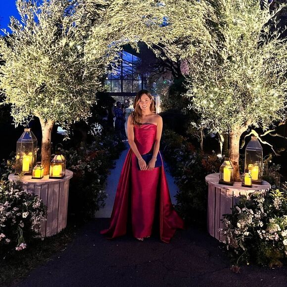 Like NEW SOLACE LONDON TIFFANY GOWN in CERISE - Picture 4 of 8